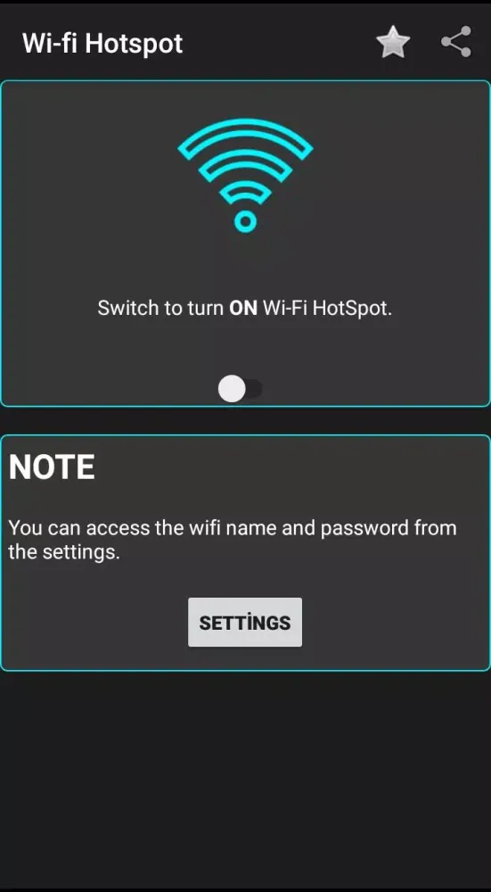 Tangkapan layar Wi-fi Hotspot