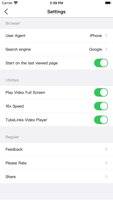 Screenshot di TubeLinks Browser