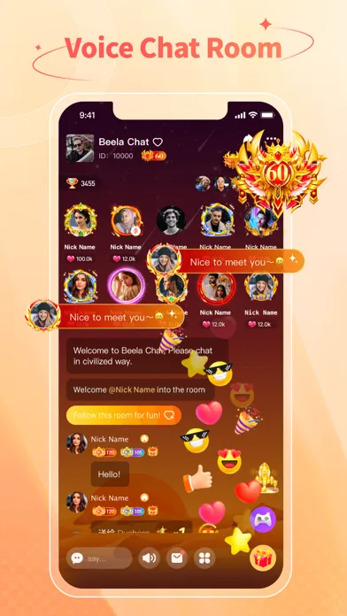 Скриншоты Beela Chat -Voice Chat Rooms