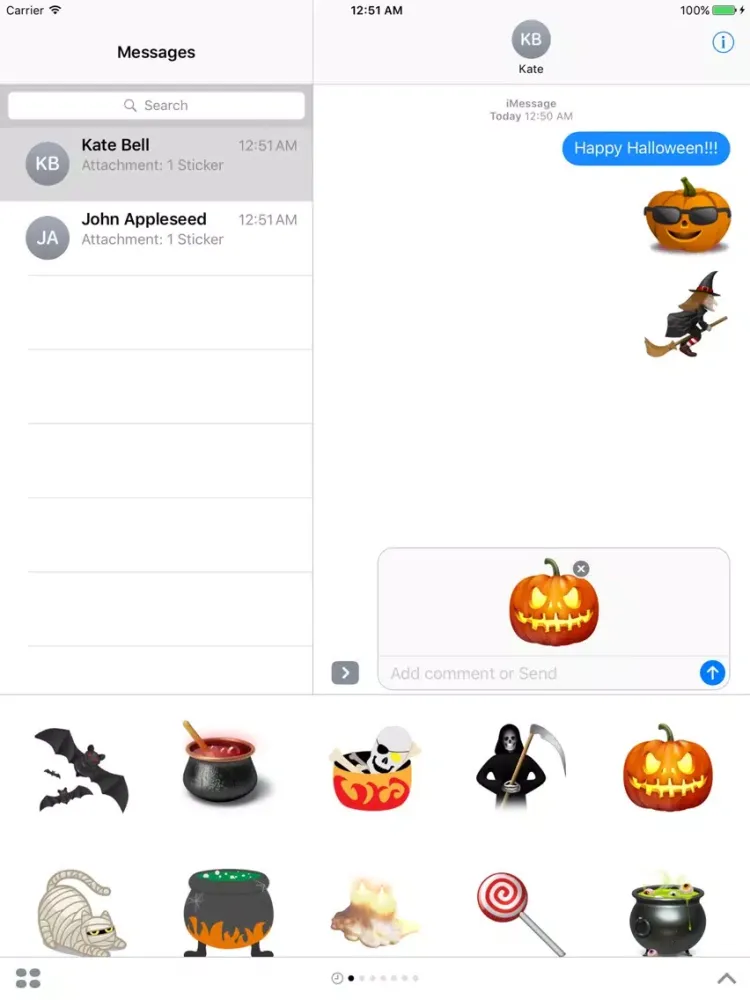 Halloween Stickers Pumpkin Monster Emojis iPad  স্ক্রিনশট