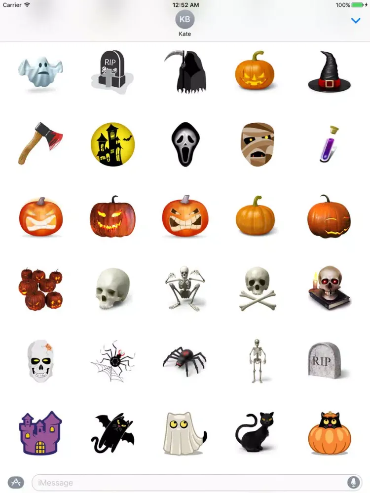 Halloween Stickers Pumpkin Monster Emojis iPad  স্ক্রিনশট