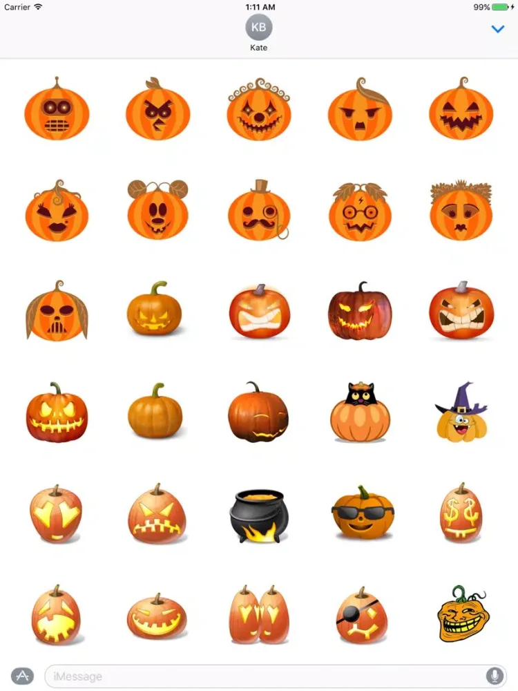 ภาพหน้าจอของ Halloween Pumpkin Emoji Stickers for Funny Text iPad 