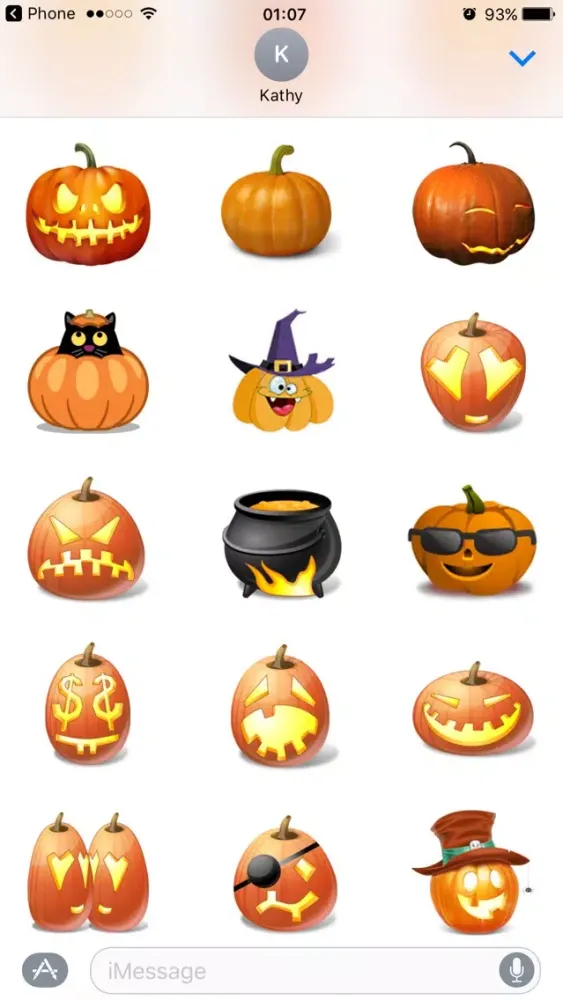 ภาพหน้าจอของ Halloween Pumpkin Emoji Stickers for Funny Text