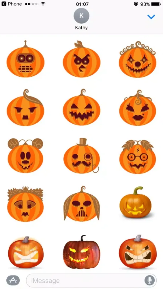 ภาพหน้าจอของ Halloween Pumpkin Emoji Stickers for Funny Text