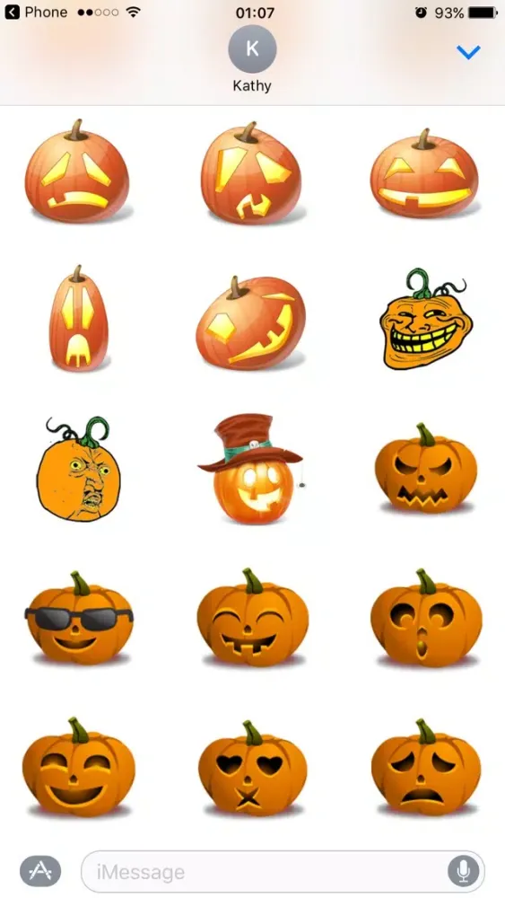 ภาพหน้าจอของ Halloween Pumpkin Emoji Stickers for Funny Text