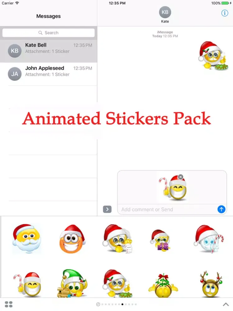 Santa Animated Emoji Stickers Pack for Texting iPad Screenshots