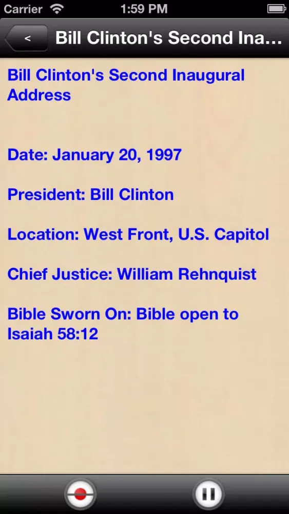 Tangkapan skrin U.S. Presidential Inauguration Address