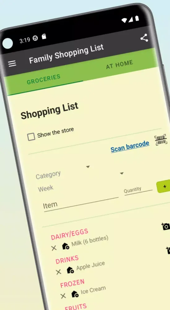 Shared Family Shopping List Screenshots