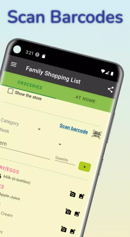 Shared Family Shopping List Screenshots