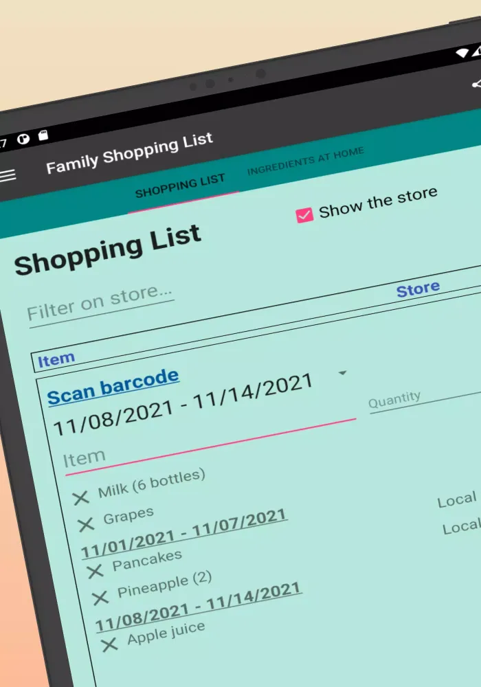 Shared Family Shopping List Screenshots