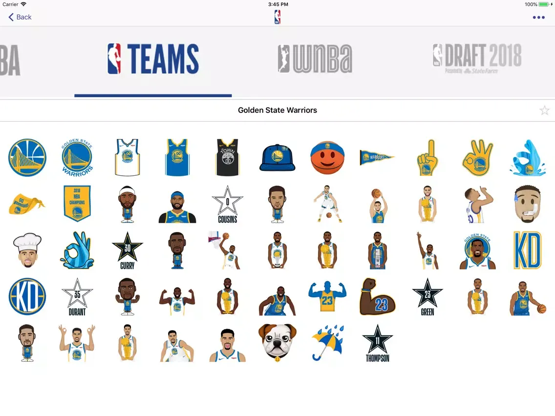 Capturas de tela do NBAmoji iPad 
