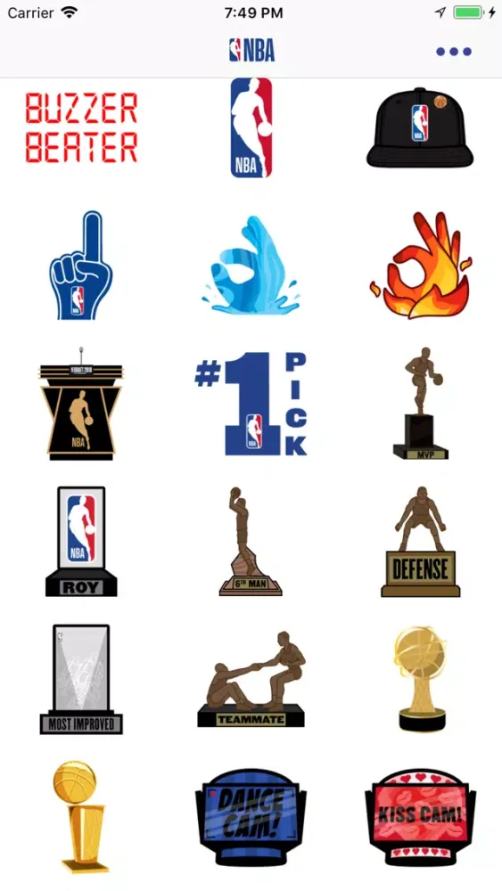 Capturas de tela do NBAmoji