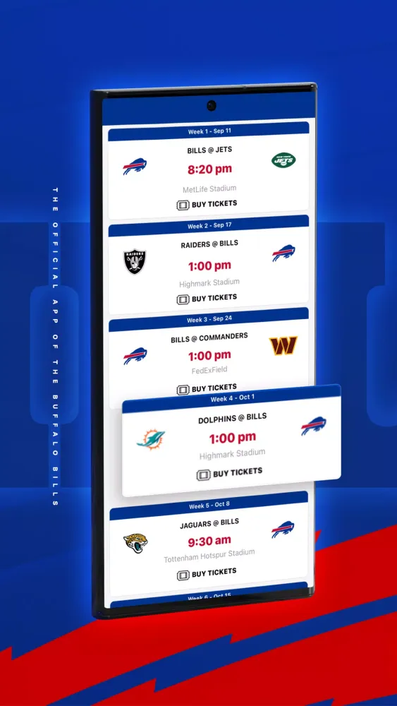 Capturas de pantalla de Buffalo Bills Mobile