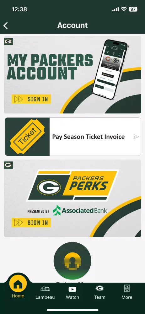 Tangkapan skrin Green Bay Packers