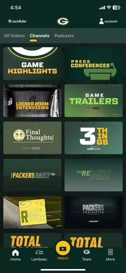 Tangkapan skrin Green Bay Packers