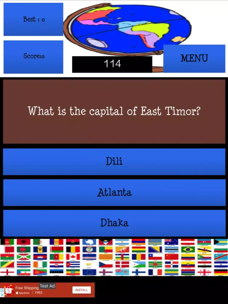 Capitals of the World Quiz iPad  سکرین شاٹس
