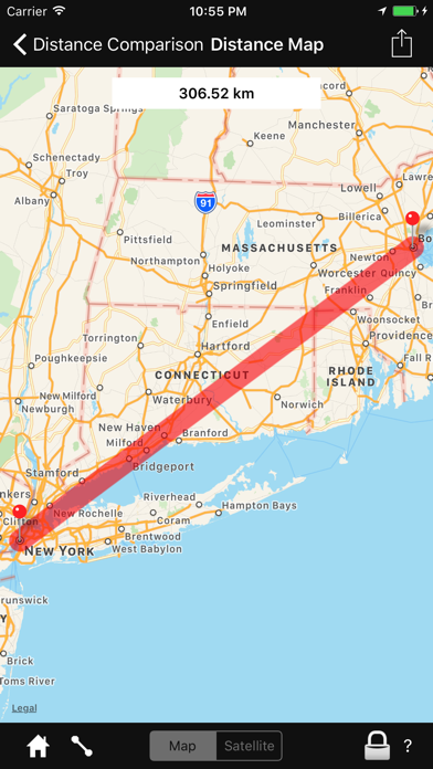 Distance Comparison Map 스크린샷