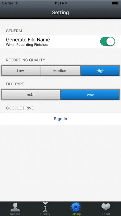 Ảnh chụp màn hình của Voice Memo Wifi Sharing Lite