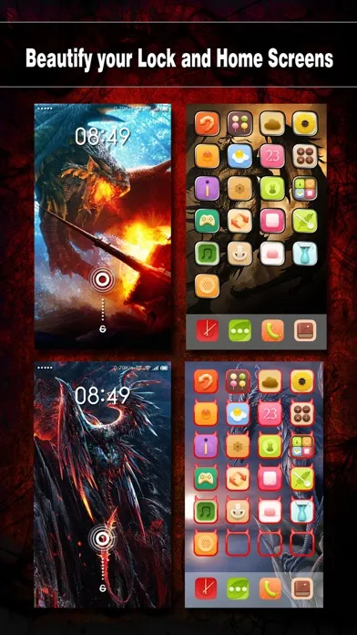 ภาพหน้าจอของ Dragon Wallpapers, Backgrounds & Themes - Home Screen Maker with Cool HD Dragon Pics for iOS 8 & iPhone 6