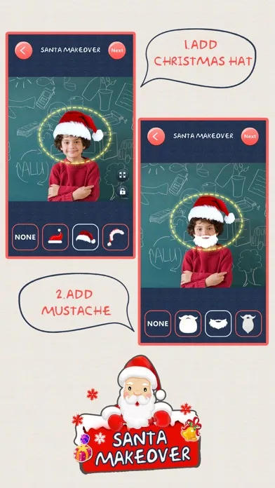 Christmas Makeover FREE - Santa Claus Photo Editor to Add Hat, Mustache & Costume Screenshots
