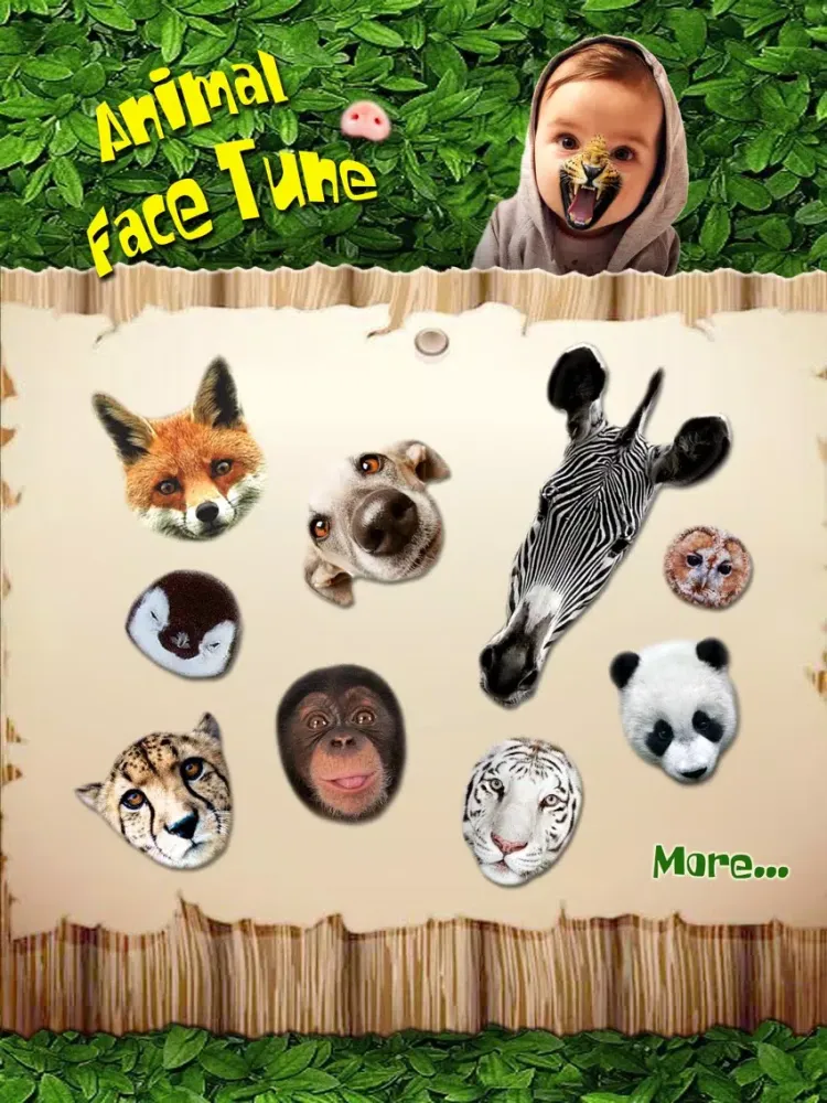 Tangkapan skrin Animal Face Tune - Sticker Photo Editor to Blend, Morph and Transform Yr Skin with Wild Animal Textures iPad 