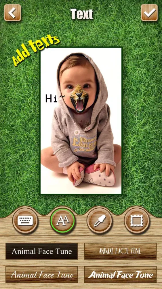 Tangkapan skrin Animal Face Tune - Sticker Photo Editor to Blend, Morph and Transform Yr Skin with Wild Animal Textures