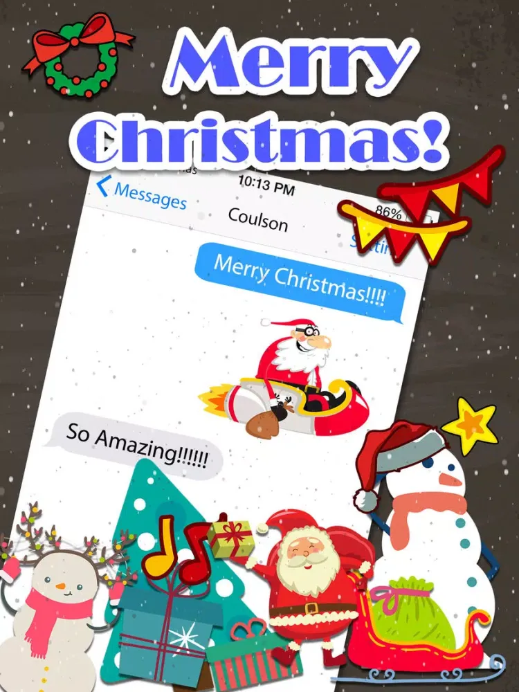 Скриншоты Merry Christmas Emoji - Holiday Emoticon Stickers & Emojis Icons for Message Greeting iPad 