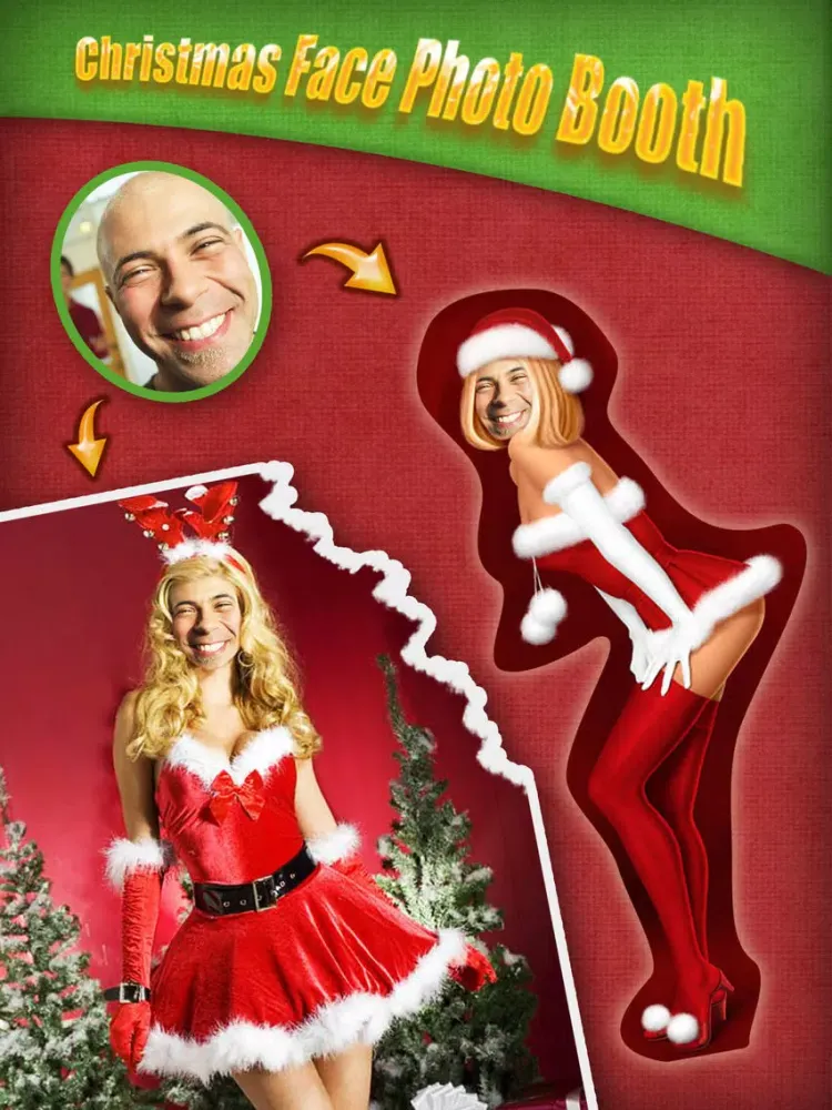 Christmas Face Photo Booth - Make your funny xmas pics with Santa Claus and Elf frames iPad  স্ক্রিনশট