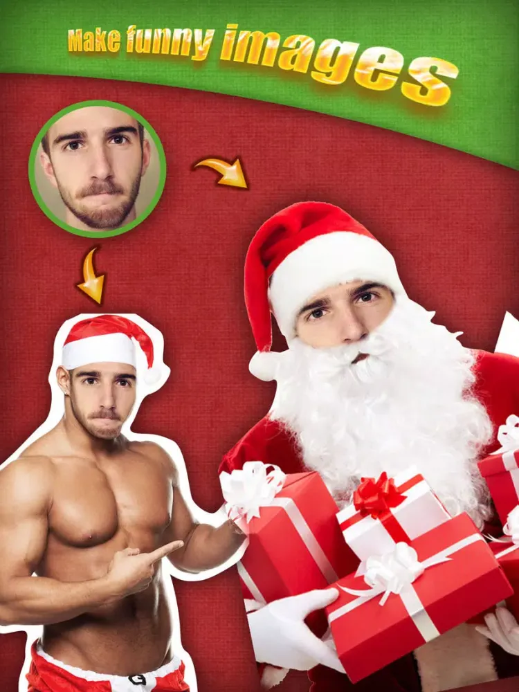 Christmas Face Photo Booth - Make your funny xmas pics with Santa Claus and Elf frames iPad  স্ক্রিনশট