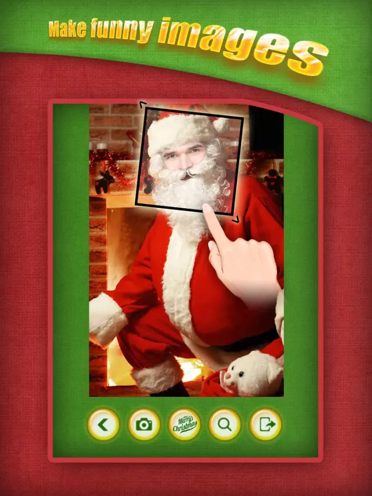 Christmas Face Photo Booth - Make your funny xmas pics with Santa Claus and Elf frames iPad  স্ক্রিনশট