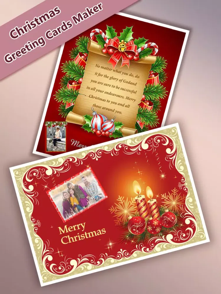 Christmas Greeting Cards Maker - Mail Thank You & Send Wishes with Greeting Frames plus Stickers iPad 应用截图