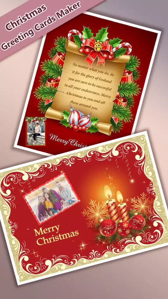 Christmas Greeting Cards Maker - Mail Thank You & Send Wishes with Greeting Frames plus Stickers应用截图