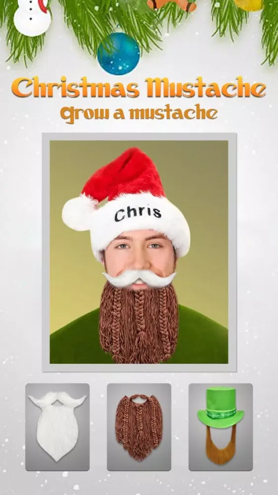 Screenshot di Christmas Moustache Booth - Sticker Photo Editor to Grow Santa Claus Beard over Yr Face