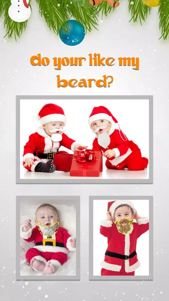 Screenshot di Christmas Moustache Booth - Sticker Photo Editor to Grow Santa Claus Beard over Yr Face