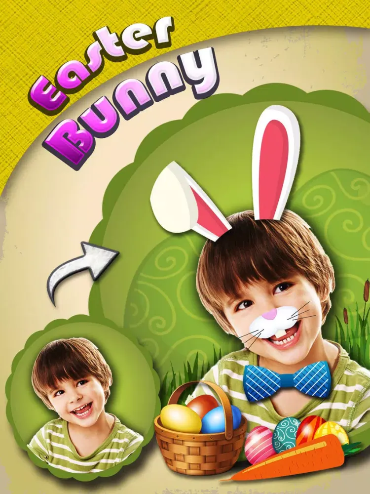 Capturas de tela do Easter Bunny Yourself Pro - Holiday Photo Sticker Blender with Cute Bunnies & Eggs iPad 