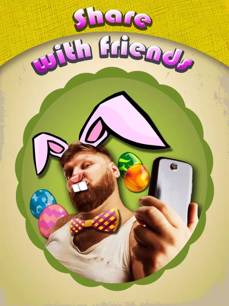 Capturas de tela do Easter Bunny Yourself Pro - Holiday Photo Sticker Blender with Cute Bunnies & Eggs iPad 