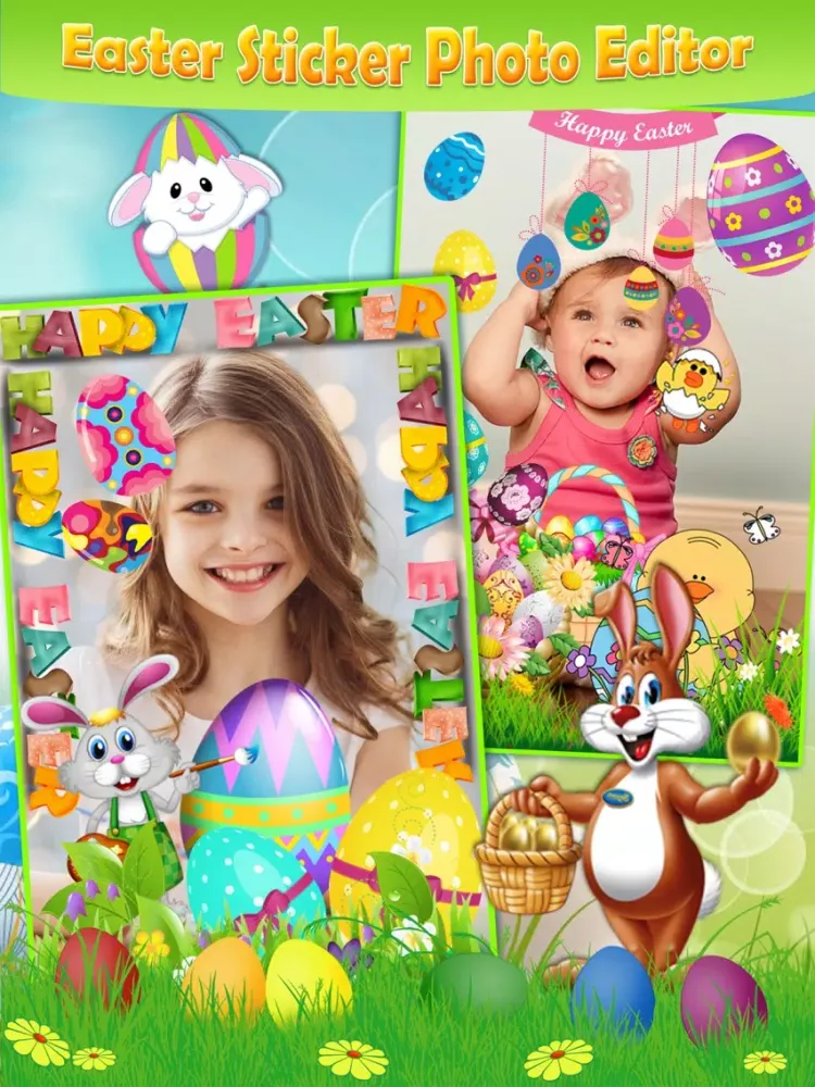 Easter Photo Sticker.s Editor Pro - Bunny, Egg & Warm Greeting for Holiday Picture Card iPad  스크린샷