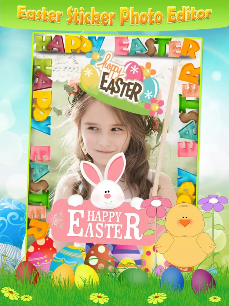 Easter Photo Sticker.s Editor Pro - Bunny, Egg & Warm Greeting for Holiday Picture Card iPad  스크린샷
