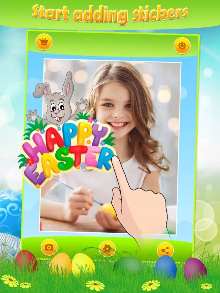 Easter Photo Sticker.s Editor Pro - Bunny, Egg & Warm Greeting for Holiday Picture Card iPad  스크린샷
