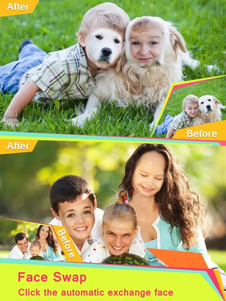 Face Swap App - Funny Visage Camera, Cut & Switch Multiple Faces in Photos iPad  Screenshots