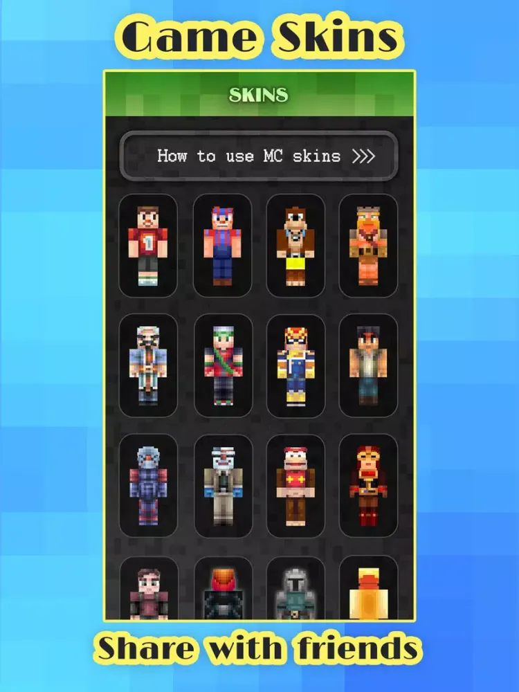 Game Character Skins Collection Pro - Minecraft Pocket Edition Lite iPad  স্ক্রিনশট
