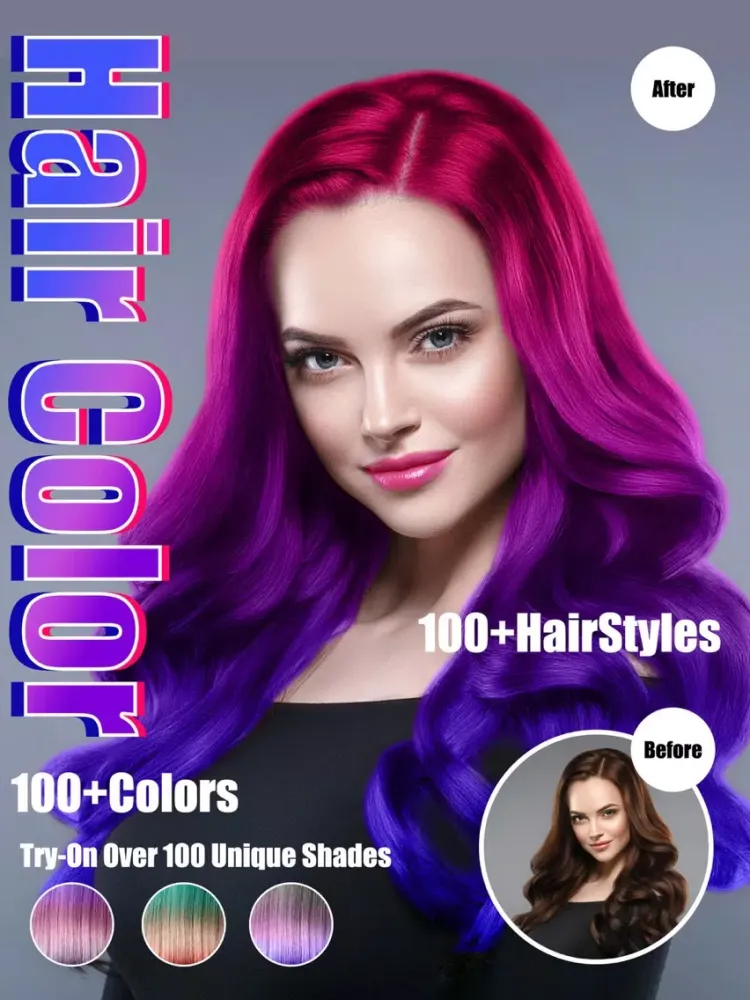 Hair Color Dye - Hairstyle DIY iPad  スクリーンショット