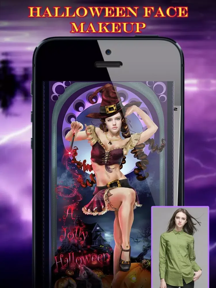 Скриншоты Halloween Face Makeup - Visage Camera to Swap Head in Frame Hole of Pumpkin, Scary & Ghost Images iPad 