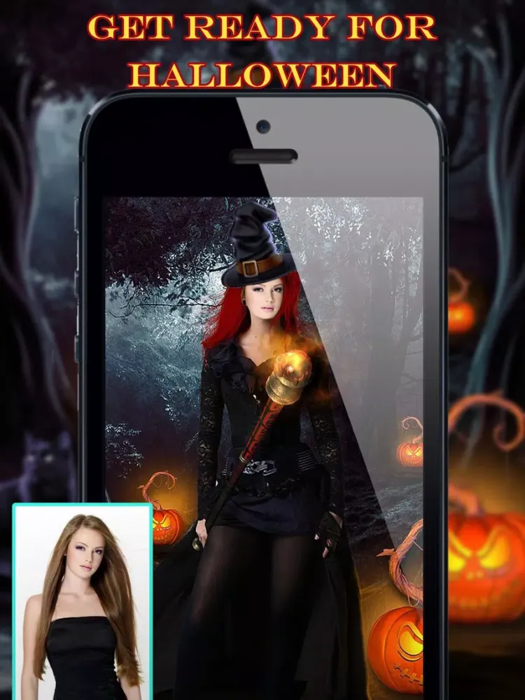 Скриншоты Halloween Face Makeup - Visage Camera to Swap Head in Frame Hole of Pumpkin, Scary & Ghost Images iPad 