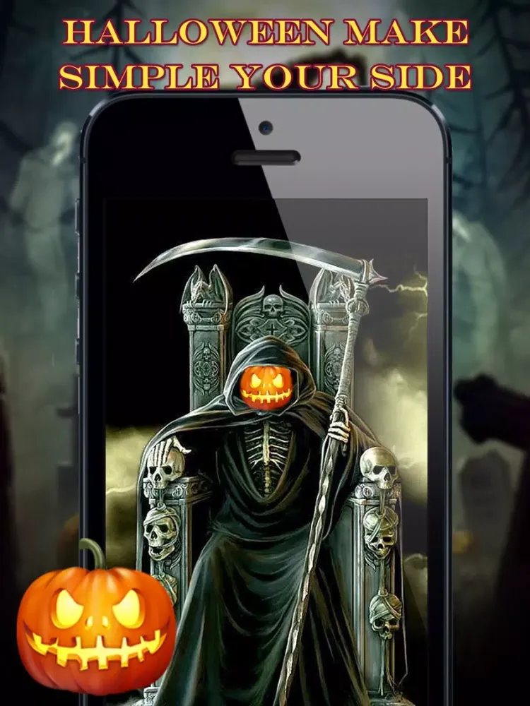 Скриншоты Halloween Face Makeup - Visage Camera to Swap Head in Frame Hole of Pumpkin, Scary & Ghost Images iPad 