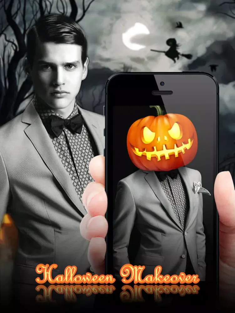 Halloween Makeover - Photo Editor Booth to Add Pumpkin, Scary & Ghost Stickers on Yr Face iPad  Screenshots