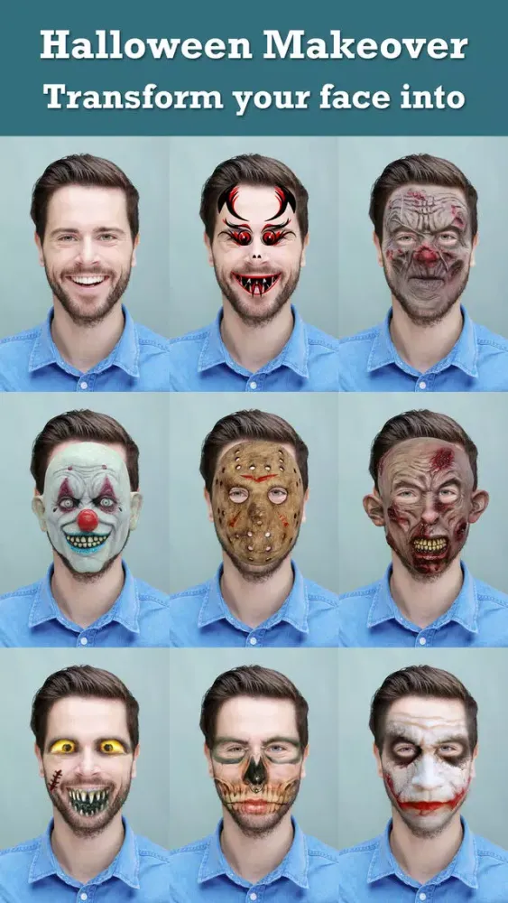 Halloween Makeover - Photo Editor Booth to Add Pumpkin, Scary & Ghost Stickers on Yr Face Screenshots