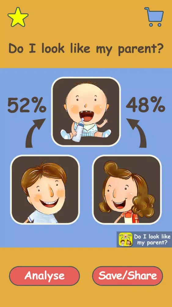 Ảnh chụp màn hình của Do I Look Like My Parents - Guess who are the most resemble to you, mom or dad?