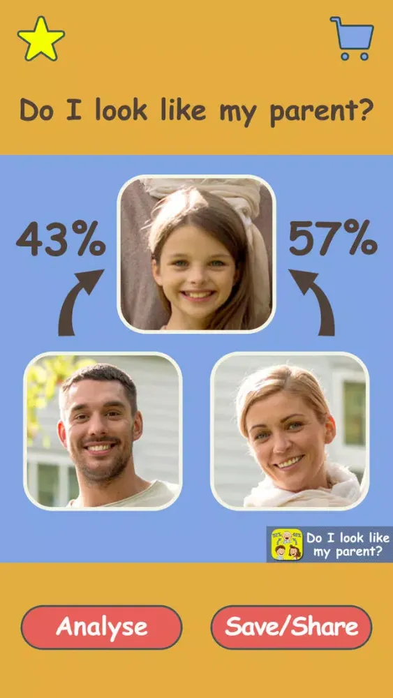 Ảnh chụp màn hình của Do I Look Like My Parents - Guess who are the most resemble to you, mom or dad?