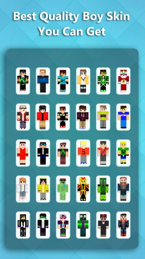 Best Boy Skins - Texture collection for MineCraft Pocket Edition Screenshots